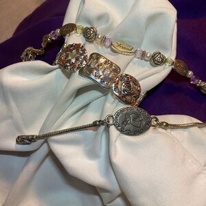 Vintage Silver and Purple Bracelets
